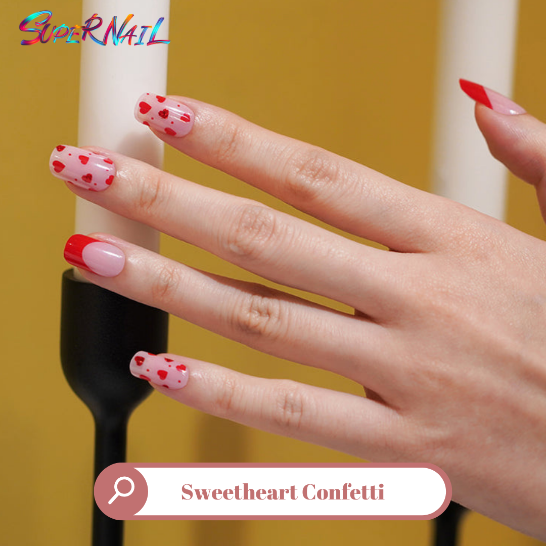 Sweetheart Confetti Semi Cured Gel Nail Strips