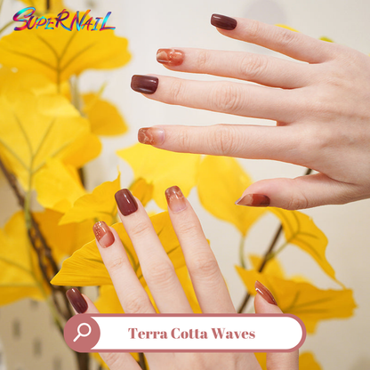 Terra Cotta Waves Semi Cured Gel Nail Strips