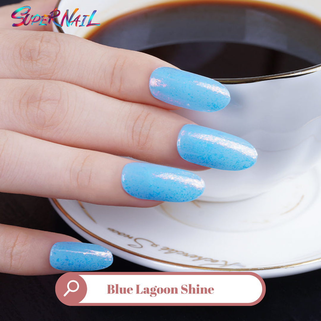 Blue Lagoon Shine Semi Cured Gel Nail Strips