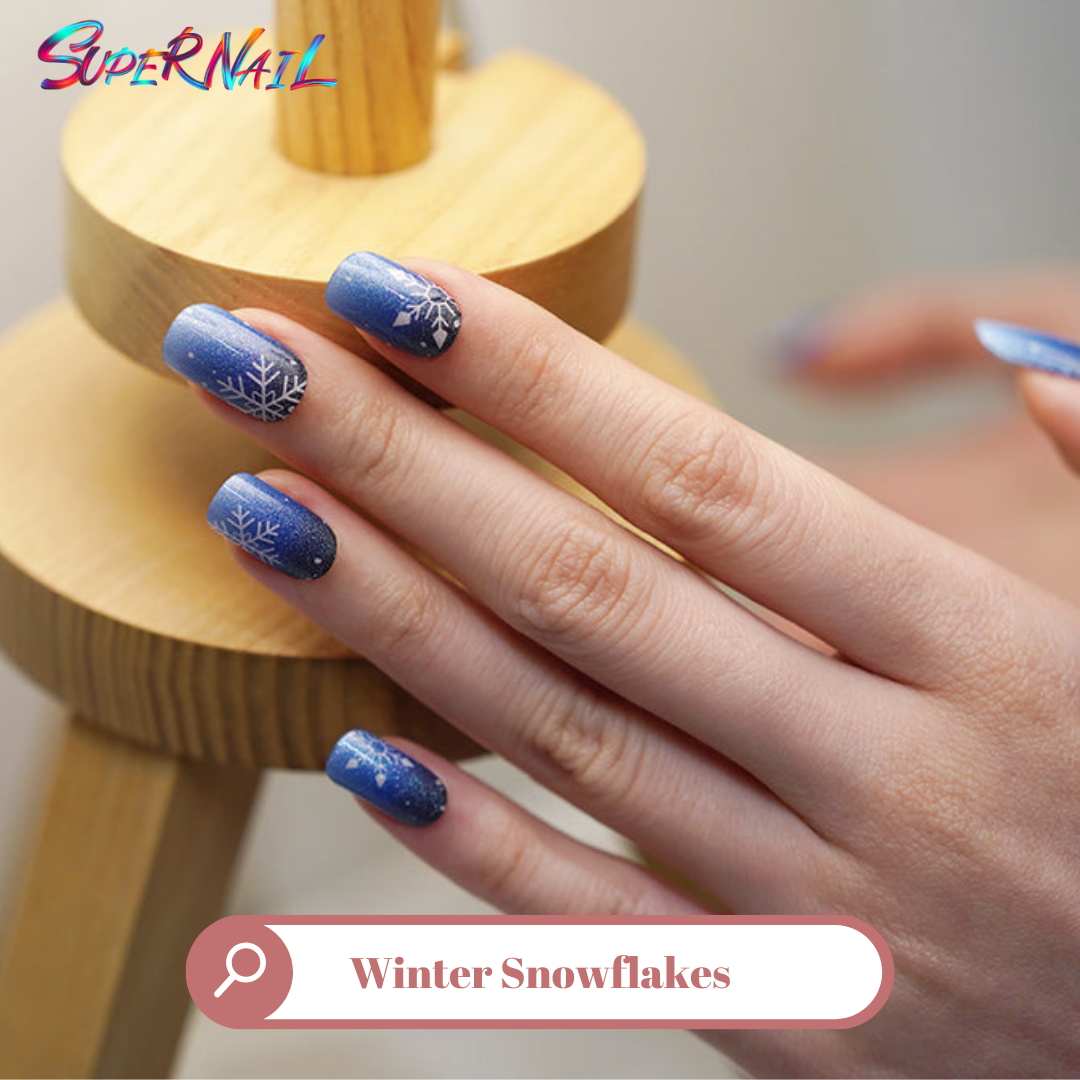 Winter Snowflakes Semi Cured Gel Nail Strips