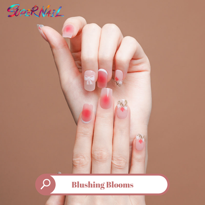 Blushing Blooms Semi Cured Gel Nail Strips