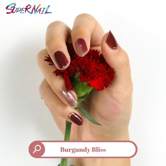 Burgundy Bliss Semi Cured Gel Nail Strips