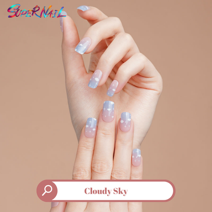 Cloudy Sky Semi Cured Gel Nail Strips