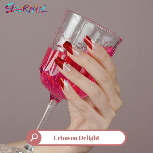 Crimson Delight Semi Cured Gel Nail Strips