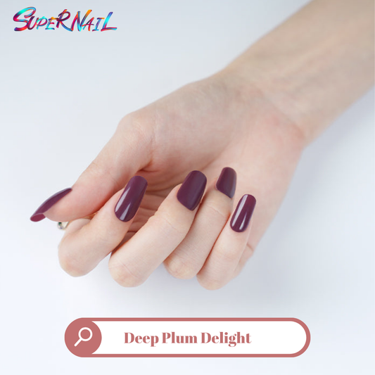 Deep Plum Delight Semi Cured Gel Nail Strips