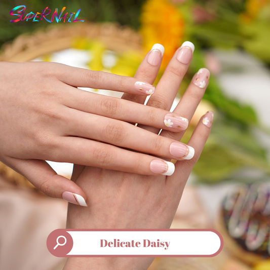 Delicate Daisy Semi Cured Gel Nail Strips