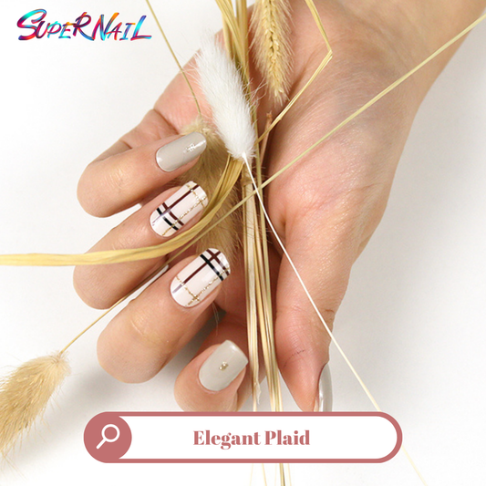 Elegant Plaid Semi Cured Gel Nail Strips