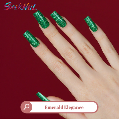 Emerald Elegance Semi Cured Gel Nail Strips