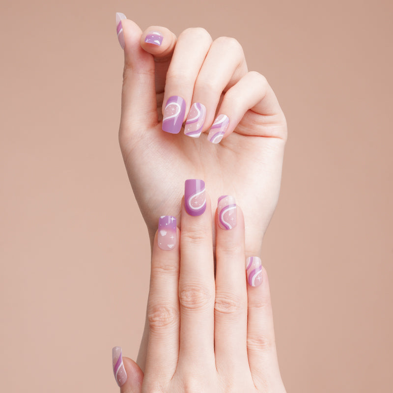 Purple Delight Semi Cured Gel Nail Strips