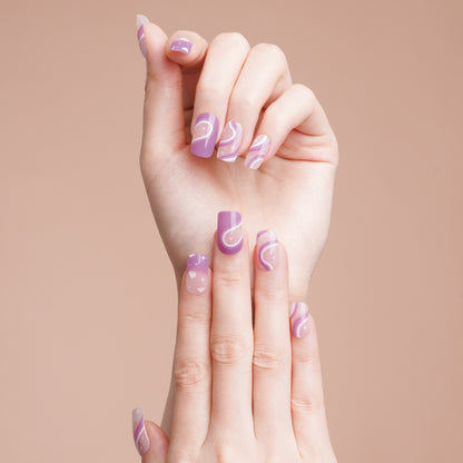 Purple Delight Semi Cured Gel Nail Strips