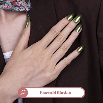 Emerald Illusion Semi Cured Gel Nail Strips