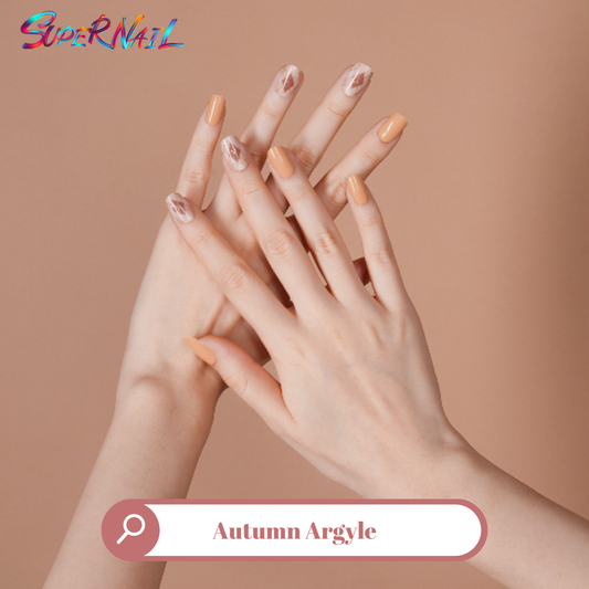 Autumn Argyle Semi Cured Gel Nail Strips