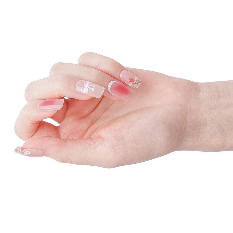 Blushing Blooms Semi Cured Gel Nail Strips