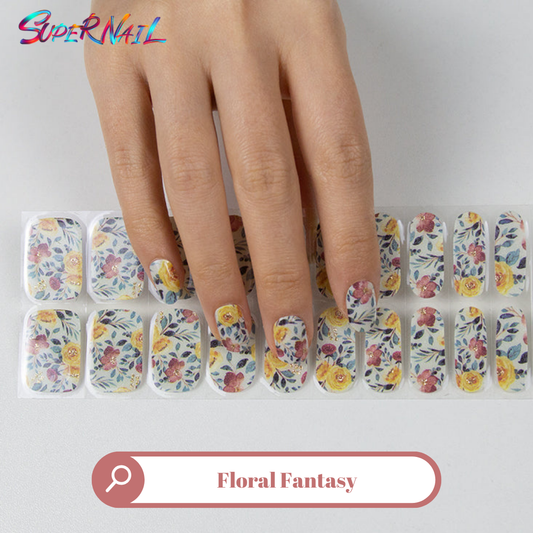 Floral Fantasy Semi Cured Gel Nail Strips