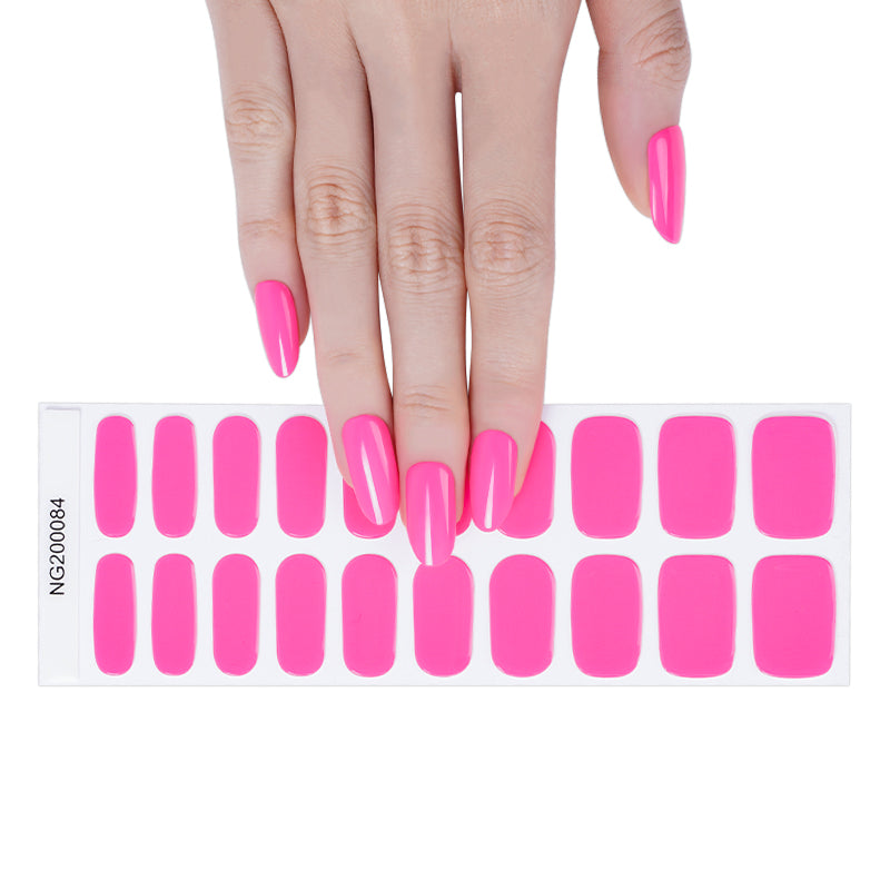 Neon Pink Perfection Semi Cured Gel Nail Strips