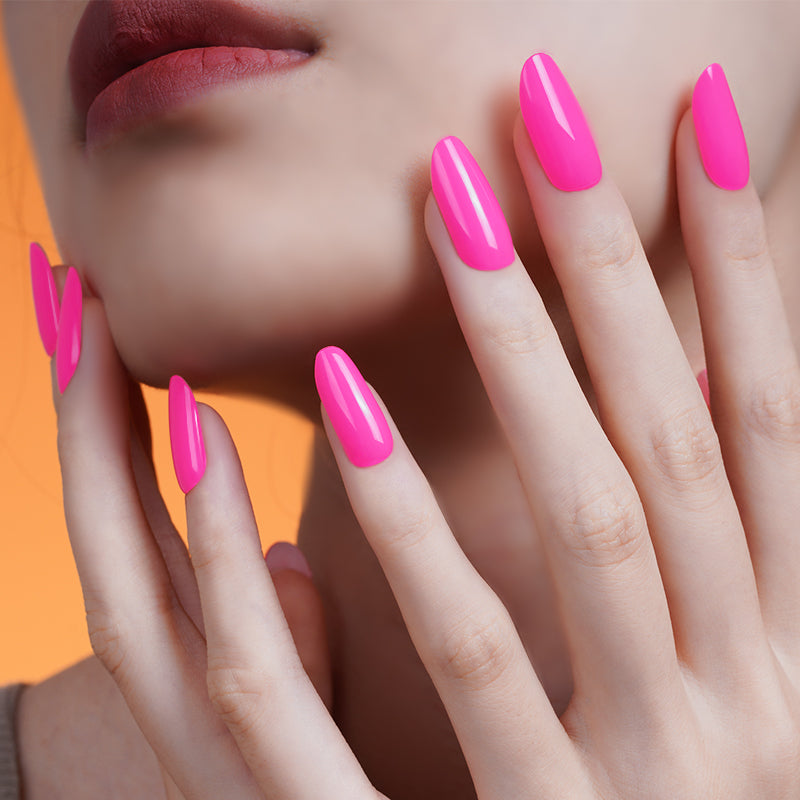 Neon Pink Perfection Semi Cured Gel Nail Strips