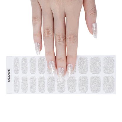 Silver Shine Semi Cured Gel Nail Strips