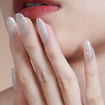 Silver Shine Semi Cured Gel Nail Strips