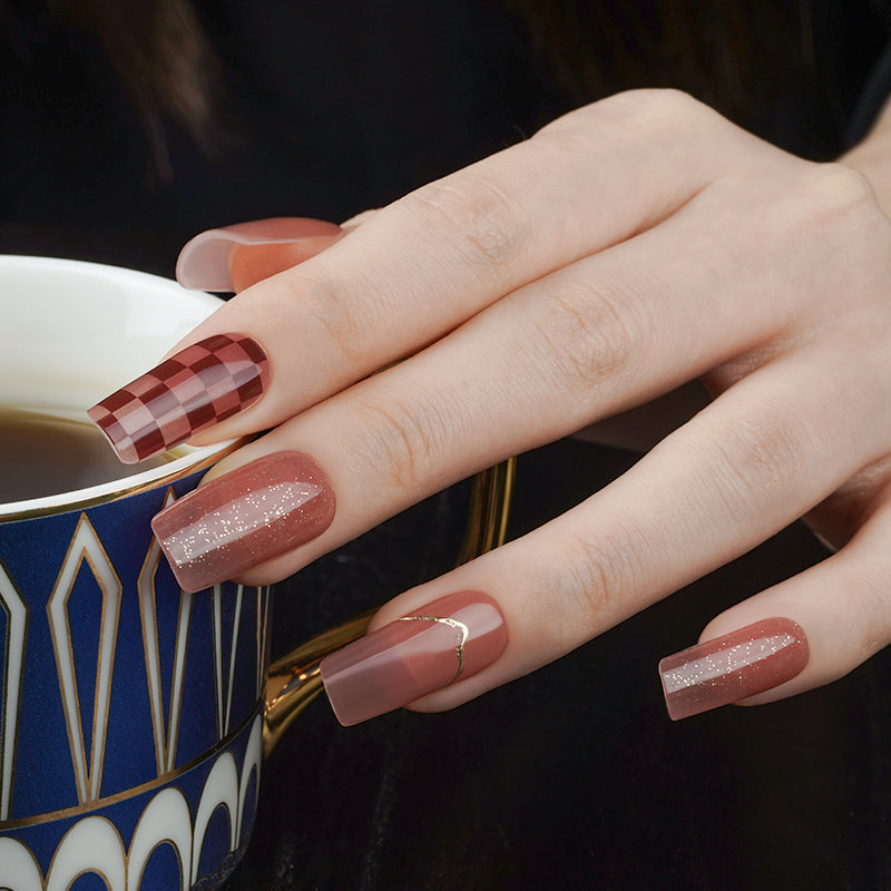 Bronze Chic Semi Cured Gel Nail Strips