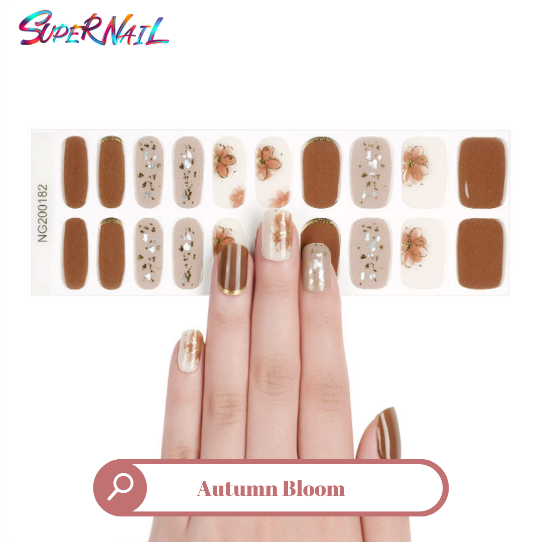 Autumn Bloom Semi Cured Gel Nail Strips