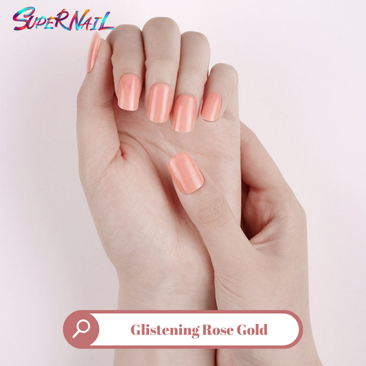 Glistening Rose Gold Semi Cured Gel Nail Strips