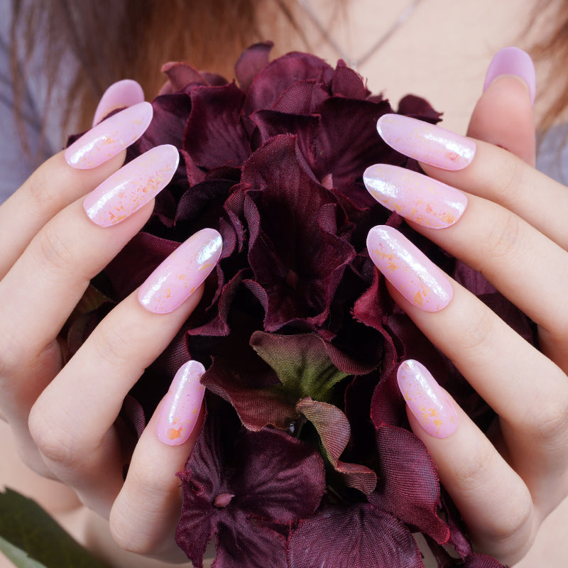 Pink Glitter Bliss Semi Cured Gel Nail Strips