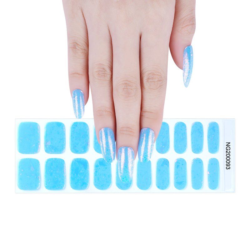 Blue Lagoon Shine Semi Cured Gel Nail Strips