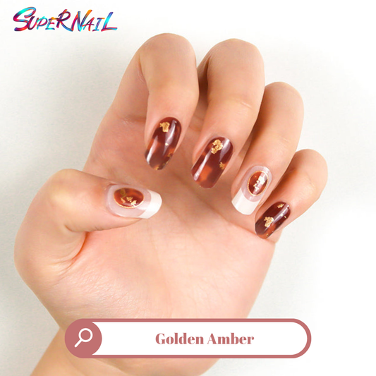 Golden Amber Semi Cured Gel Nail Strips