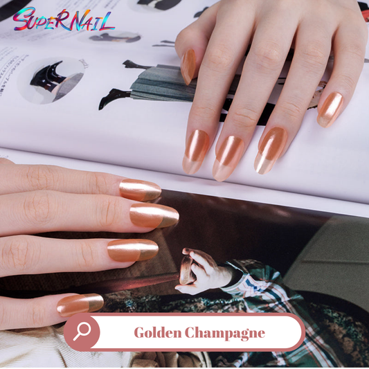 Golden Champagne Semi Cured Gel Nail Strips