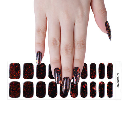 Ruby Starfall Semi Cured Gel Nail Strips