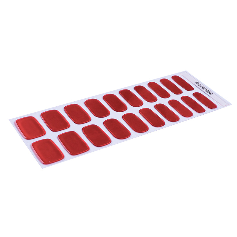 Red Velvet Glow Semi Cured Gel Nail Strips