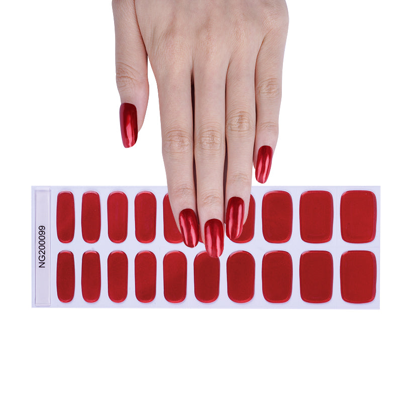 Red Velvet Glow Semi Cured Gel Nail Strips