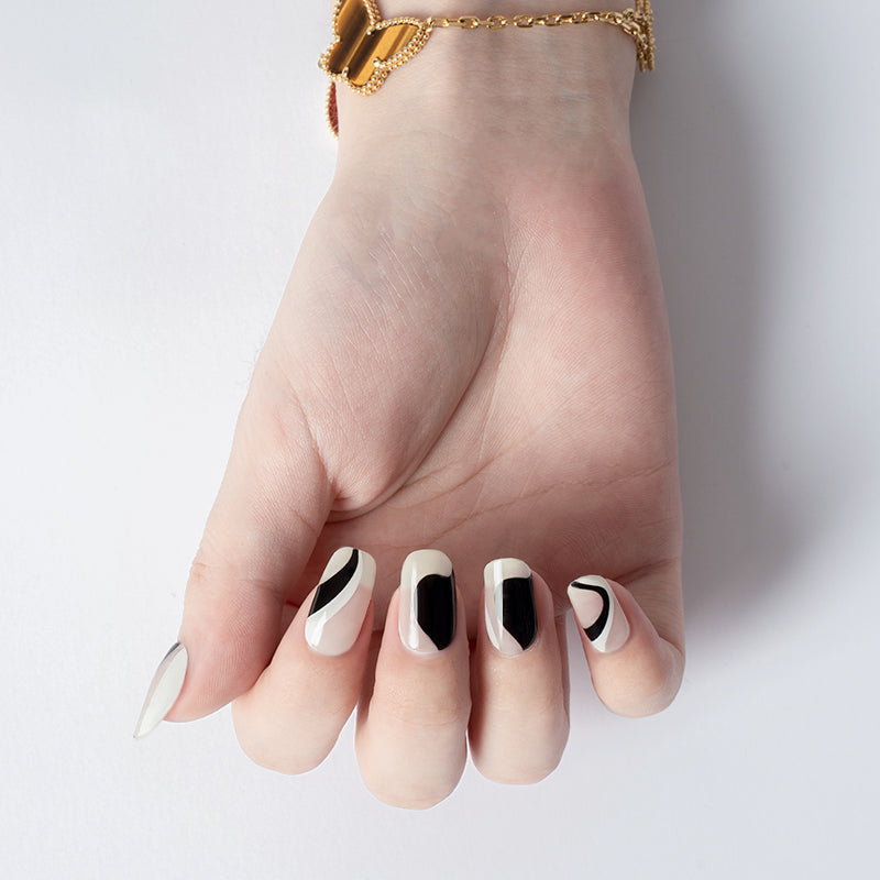 Monochrome Melody Semi Cured Gel Nail Strips