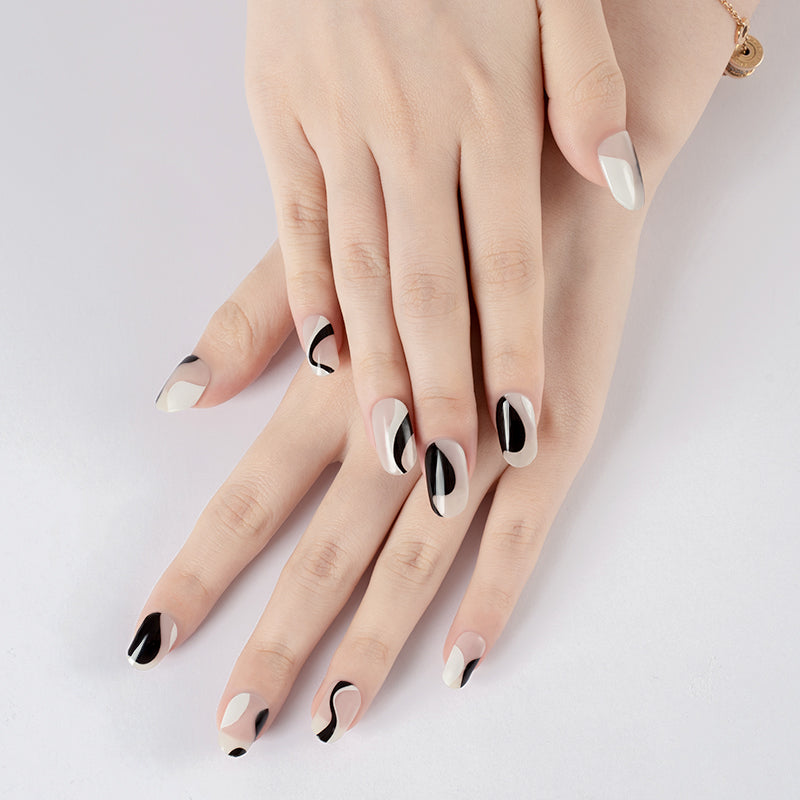 Monochrome Melody Semi Cured Gel Nail Strips