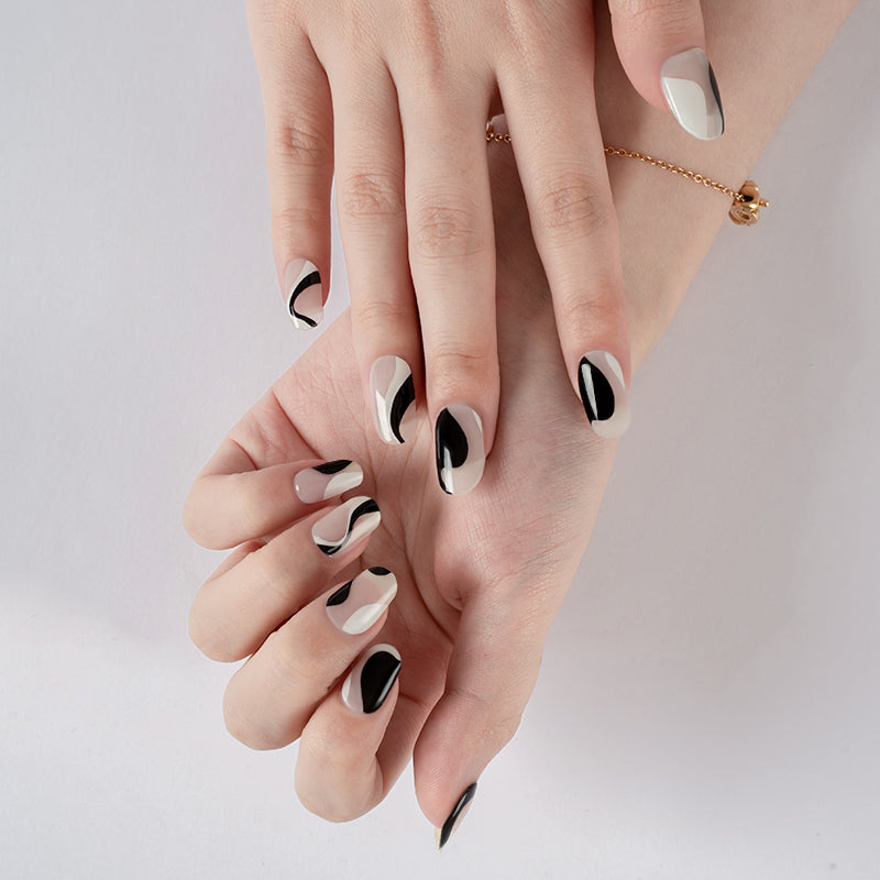 Monochrome Melody Semi Cured Gel Nail Strips