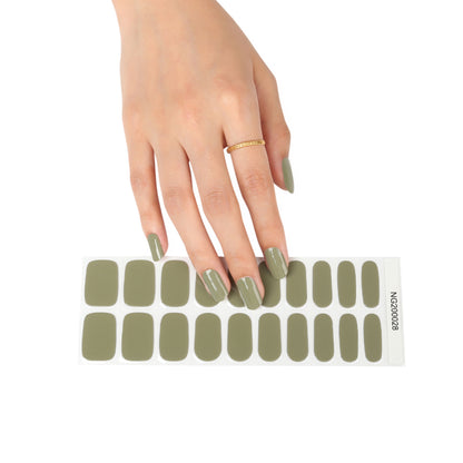 Olive Green Semi Cured Gel Nail Strips