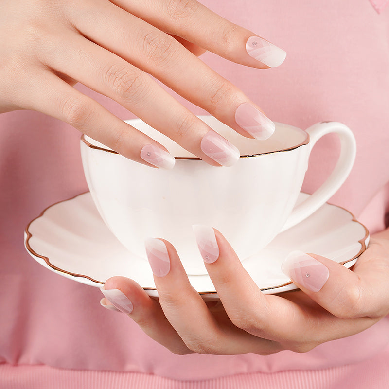 Blushing Bridal Semi Cured Gel Nail Strips