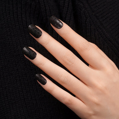 Noir Lace Semi Cured Gel Nail Strips