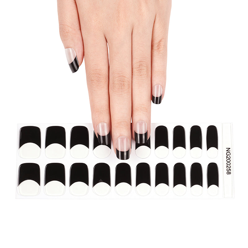 Monochrome Elegance Semi Cured Gel Nail Strips